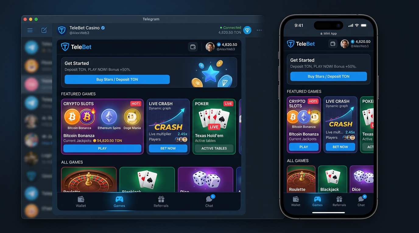 TeleBet Telegram Casino & TON Mini App
